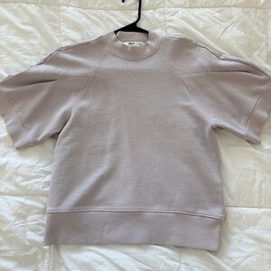 Agolde Soft Lavender Short Sleeve Sweatshirt